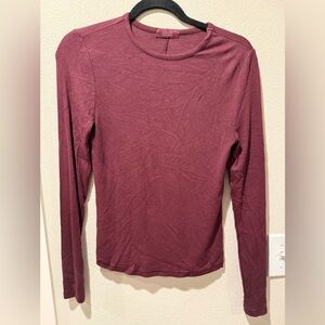 nuuds Slinky Rib Long Sleeve Shirt - Merlot